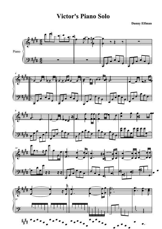 Victors Piano Solo Printable pdf