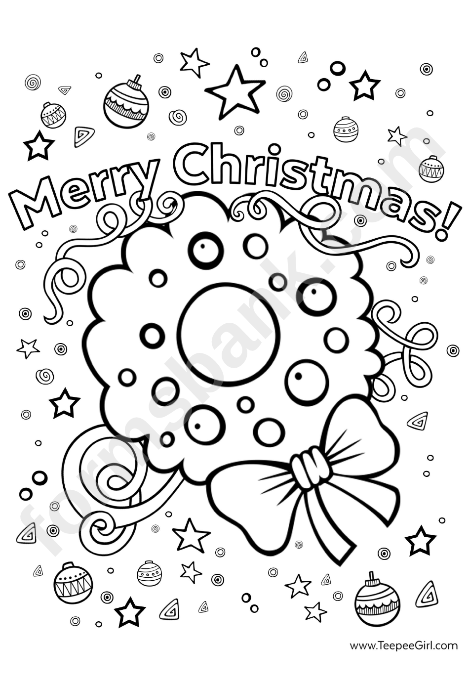 Merry Christmas & New Year Coloring Sheets