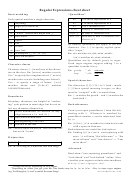 Regular Expressions Cheat Sheet Printable pdf