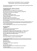 Suggestions For Observation Of Classroom Procedures, Instruction And Management Printable pdf