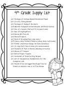4th Grade Supply List