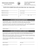 Taxpayer Exemption Application - 2016 Printable pdf
