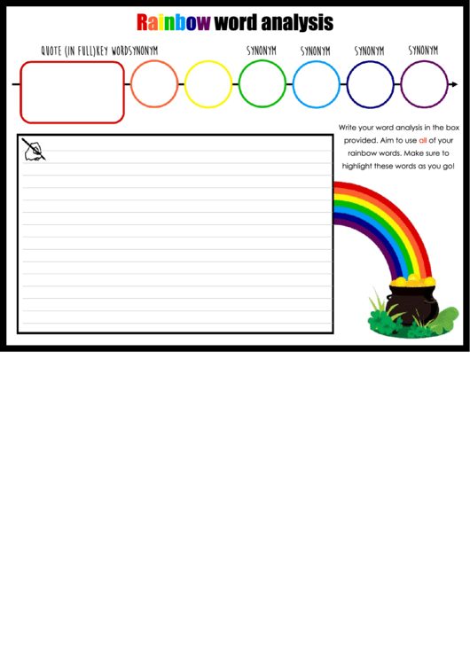 Rainbow Word Analysis Printable pdf