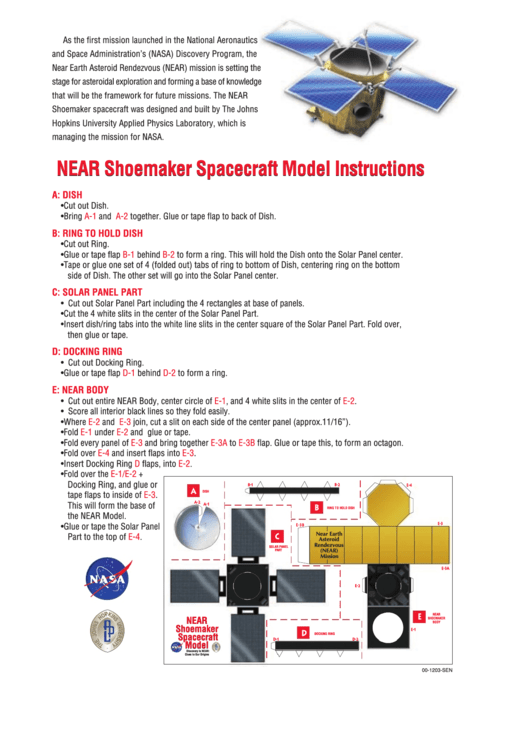 Near Shoemaker Spacecraft Model Printable pdf
