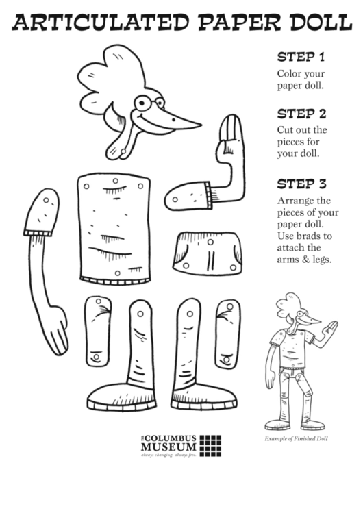 Articulated Paper Doll printable pdf download