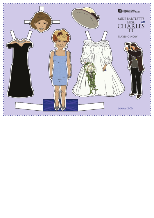 Princess Diana Paper Dolls Template Printable pdf