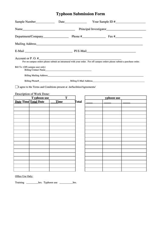Typhoon Submission Form Printable pdf