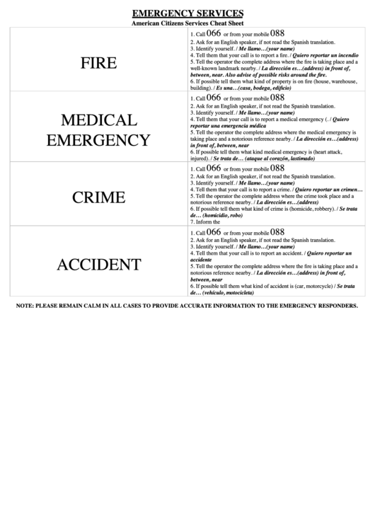 Emergency access numbers printable pdf download