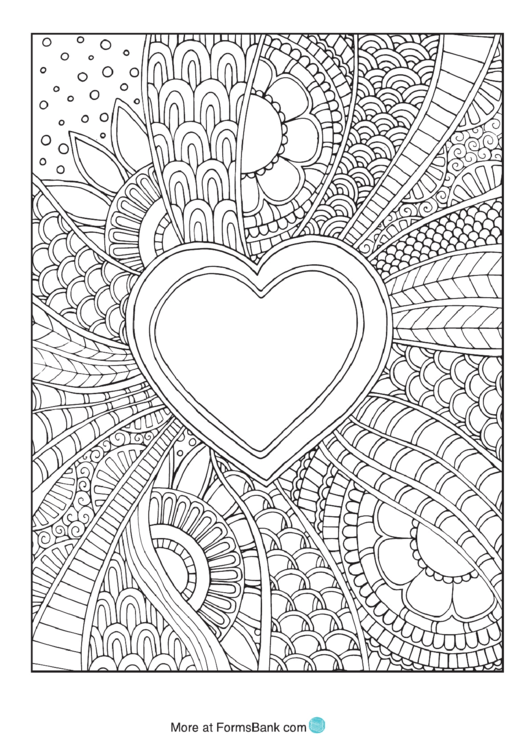 Doodle Heart Coloring Sheet Printable pdf