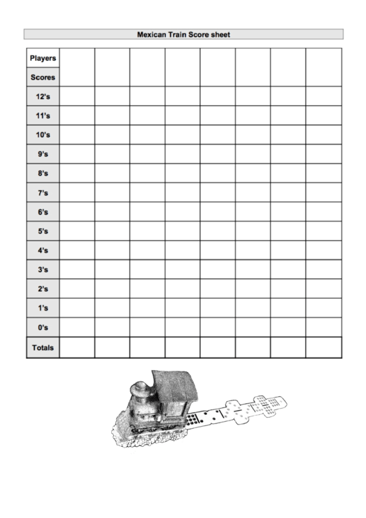 Mexican Train Score Sheet Printable Printable World Holiday