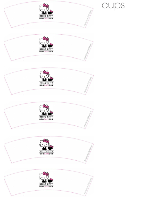 American Girl Hello Kitty Cups Printable pdf