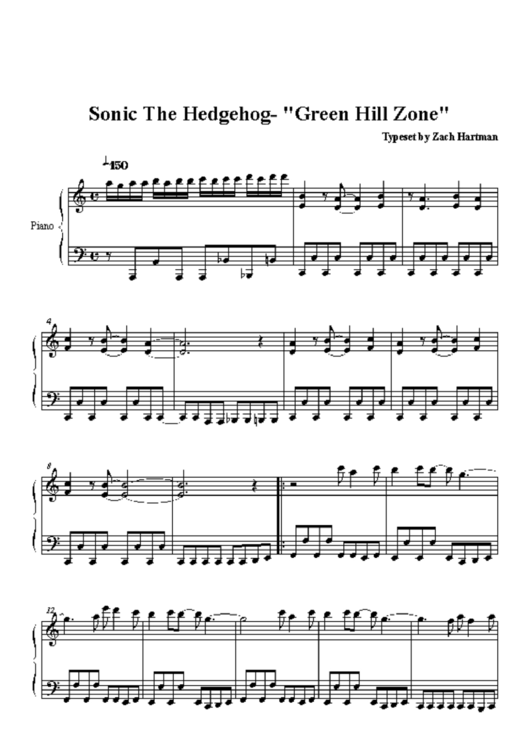 Sonic The Hedgehog - Green Hill Zone - Zach Hartman Printable pdf