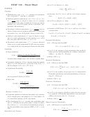Stat 110 - Cheat Sheet Printable pdf