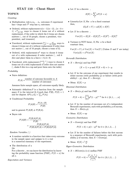 stat 110 homework