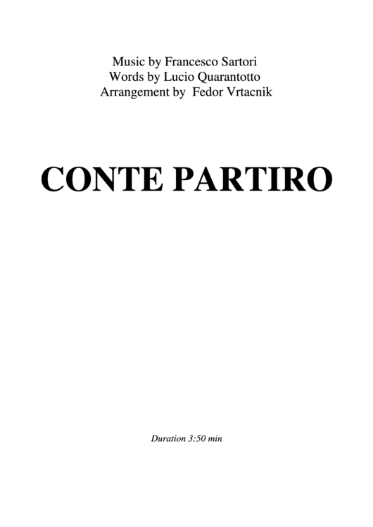 Conte Partiro - Francesco Sartori Printable pdf