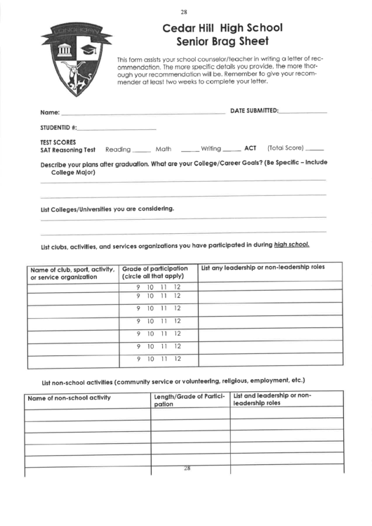 28 Brag Sheets Free To Download In PDF