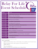 Relay For Life Event Schedule