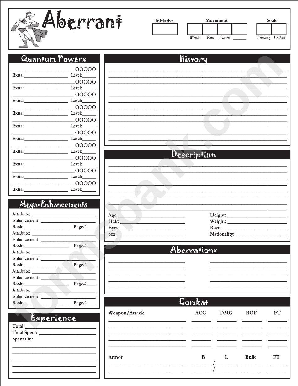 Aberrant Character Sheet