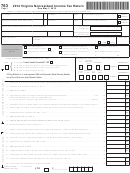 Fillable Form 763 - Virginia Nonresident Income Tax Return - 2014 Printable pdf