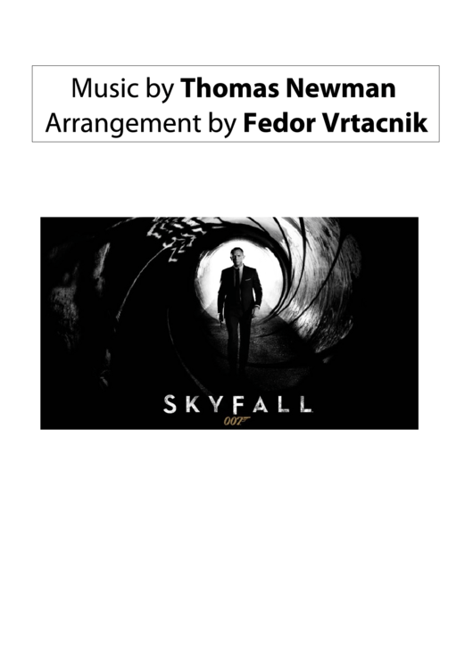 Skyfall (By Thomas Newman) Printable pdf