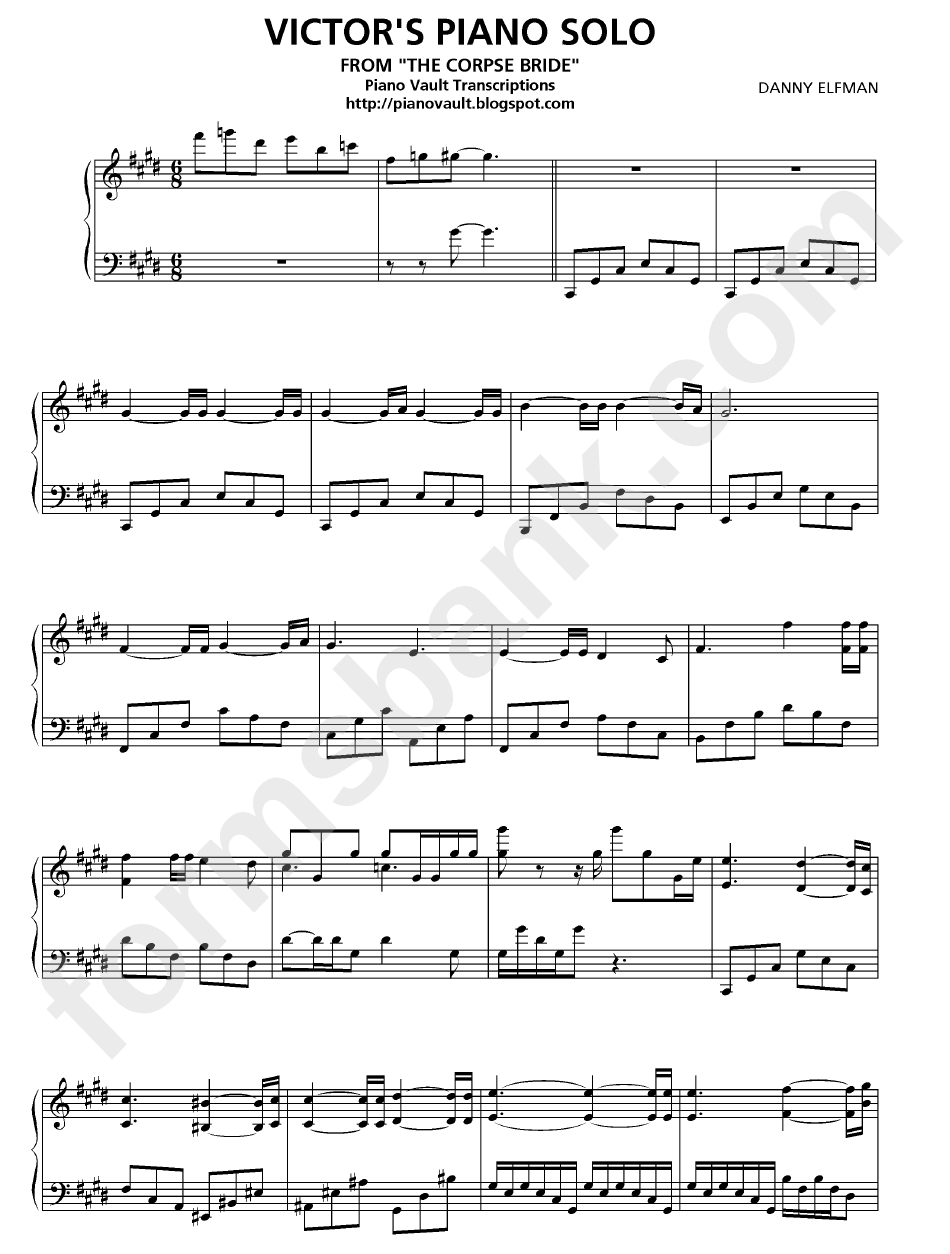 Danny Elfman-Victors Piano Solo