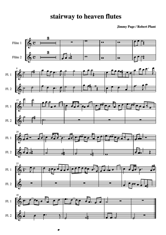 Stairway To Heaven (Flutes) Jimmy Page / Robert Plant Printable pdf