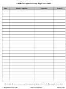 Aa/na Support Group Sign-in Sheet Template