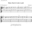 Mary Had A Little Lamb (arr. Peter Edvinsson) Easy Guitar Tab