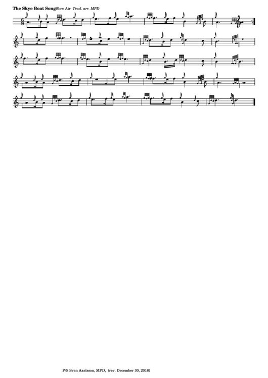 The Skye Boat Song - Trad. Arr. Mpd