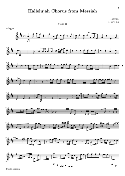 Hallelujah Chorus From Messiah Printable pdf