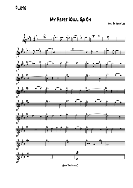My Heart Will Go On - Flute (From "The Titanic") Printable pdf