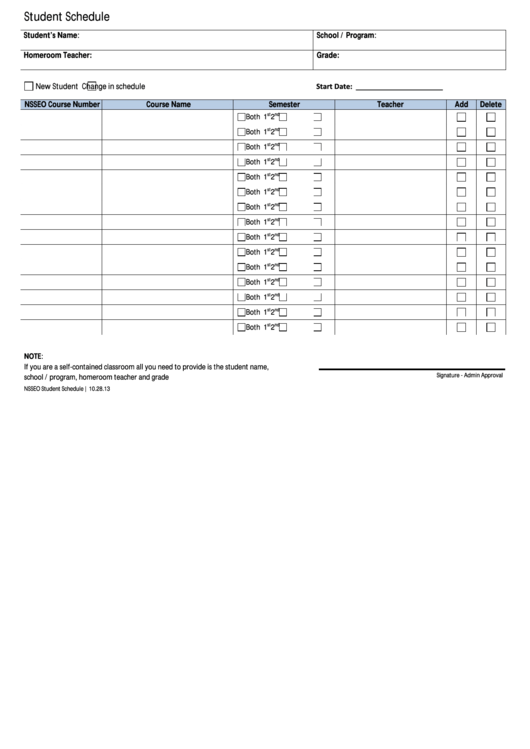 Student Schedule