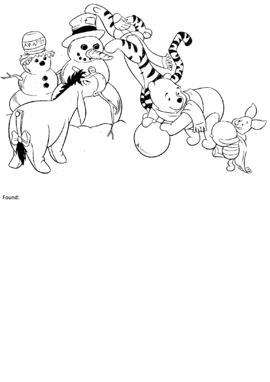 Winter Coloring Sheet - Winnie The Pooh