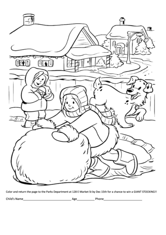 Winter Coloring Sheet Printable pdf