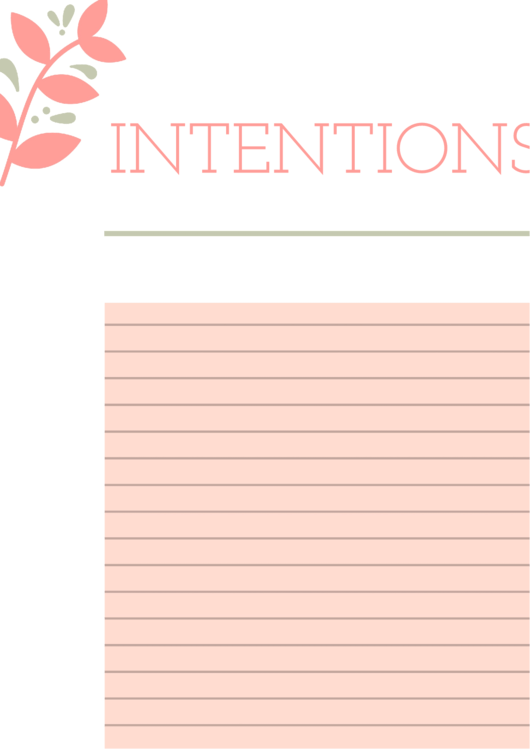 Baby Shower Intentions Template Printable pdf