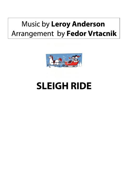 Sleigh Ride Sheet Music Music By Leroy Anderson Printable Pdf Download