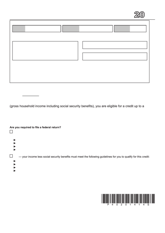 Sctc1 , 2014, Senior Citizen Tax Credit printable pdf