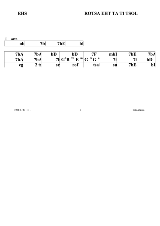 She Lost It At The Astor (Jazz Chord Chart) Printable pdf