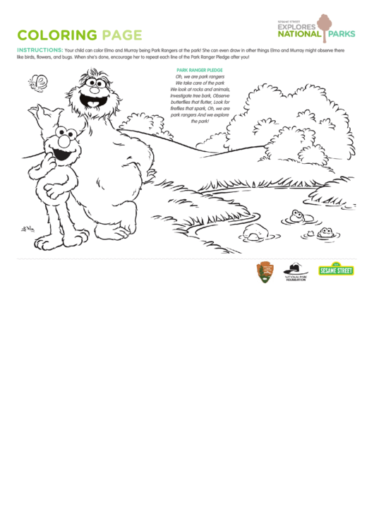 Elmo And Murray Coloring Page Printable pdf