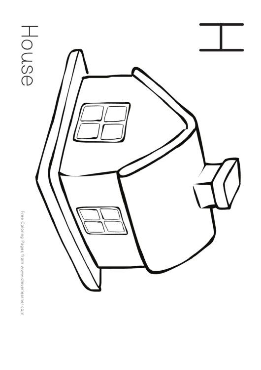 H Is For House (Coloring Page For Children) Printable pdf