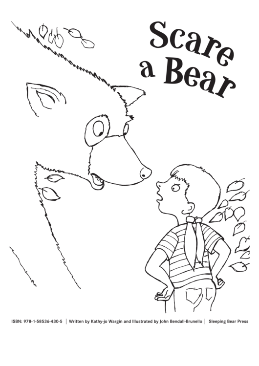 Scare A Bear Coloring Sheet Printable pdf