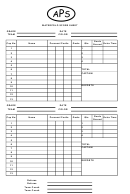Water Polo Score Sheet