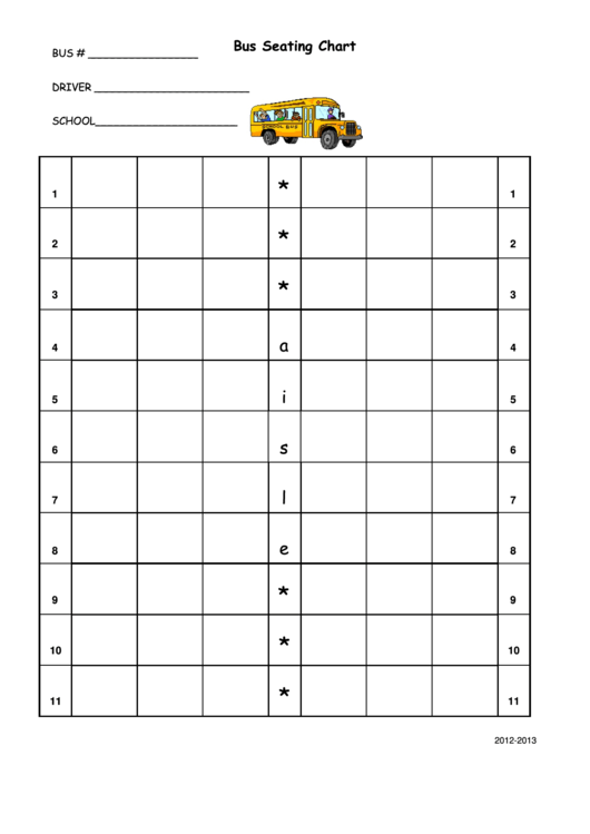 Top 13 School Bus Seating Charts Free To Download In PDF Format