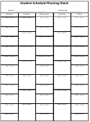 Student Schedule Planning Sheet