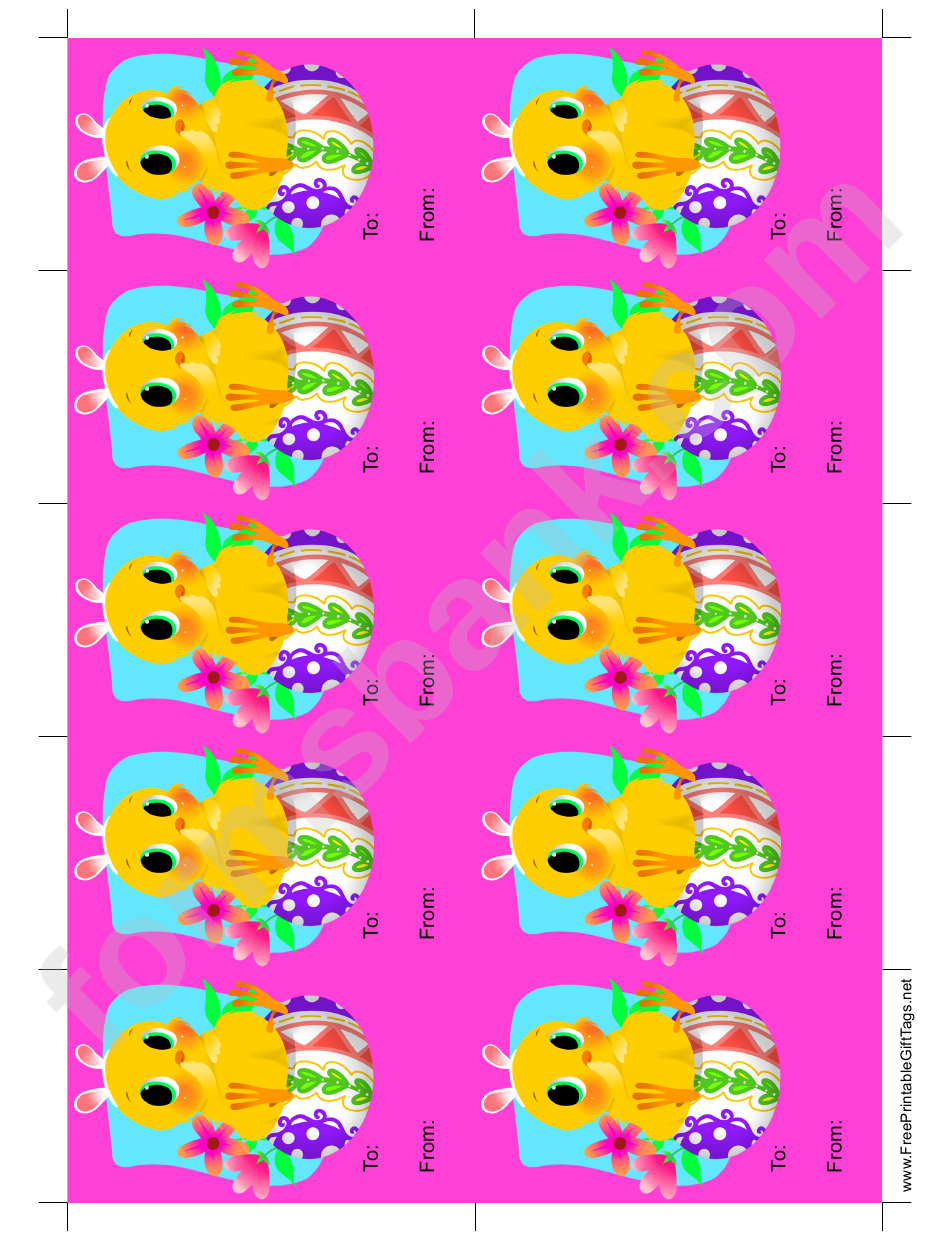 Easter Gift Tag Template - Purple Background