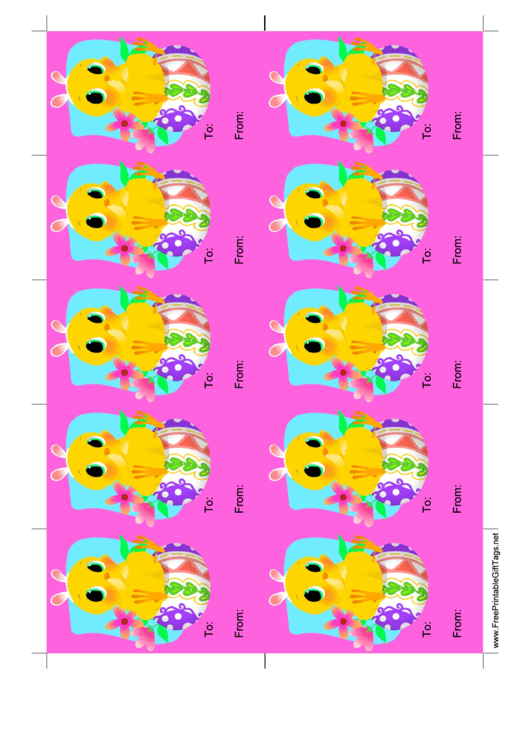 Easter Gift Tag Template - Purple Background Printable pdf