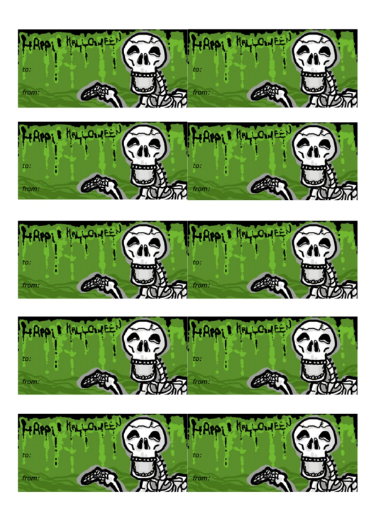 Happy Halloween - Skeleton Gift Tag Template Printable pdf