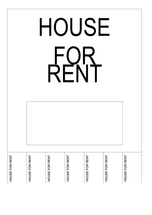House For Rent Sign Printable pdf