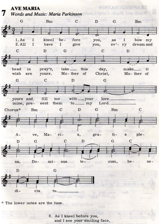 Ave Maria Mario Parkinson Sheet Music Printable pdf