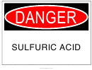 Danger - Sulfuric Acid Sign Template